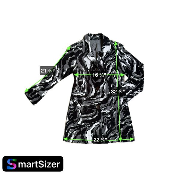 2/$18 SALE! C Concept Trench Coat Womens M Corduroy Black Gray 70s Style Trench - Picture 2 of 9